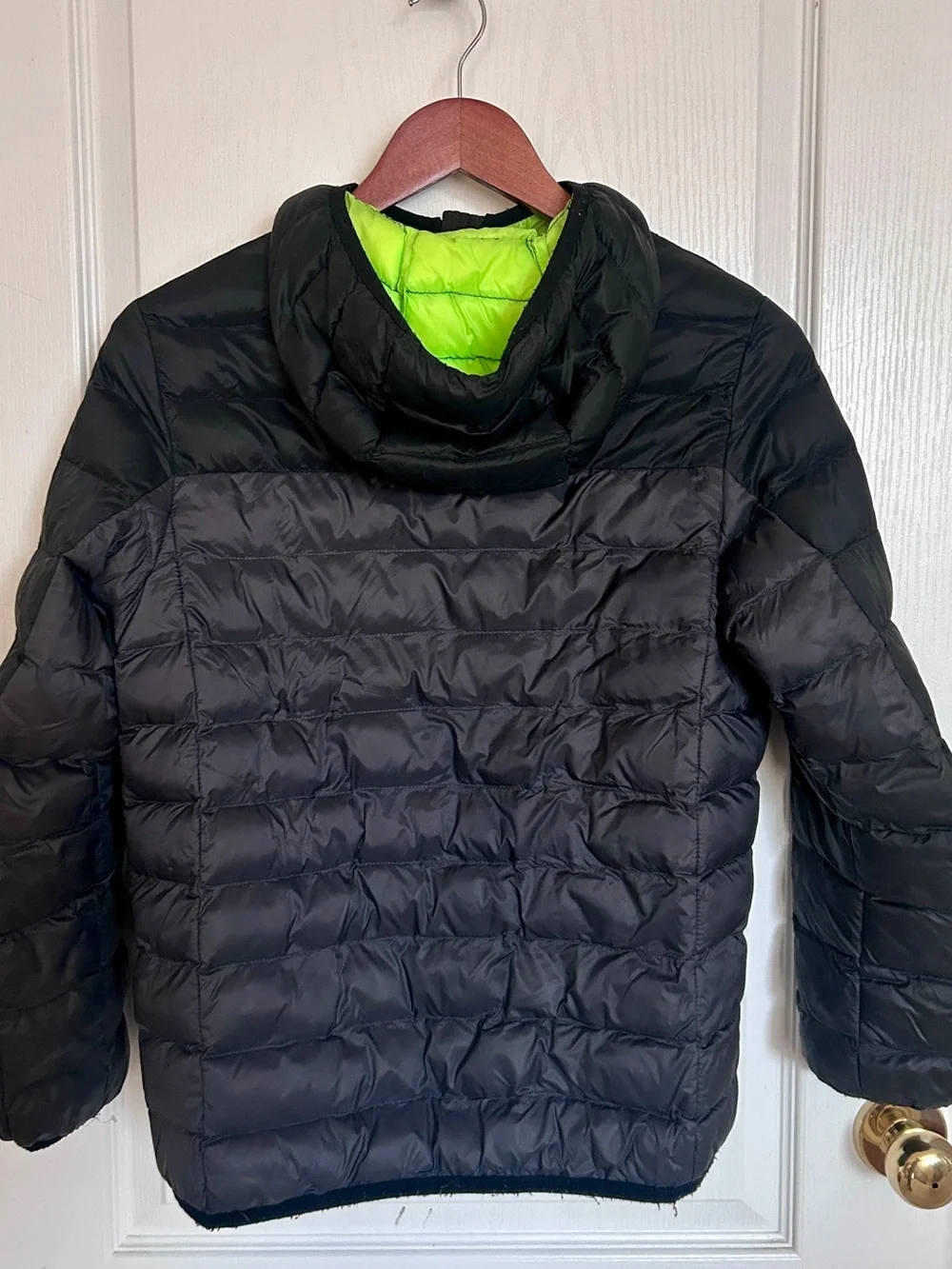 Gerry Kids Black Puffer Jacket with Lime Green trim